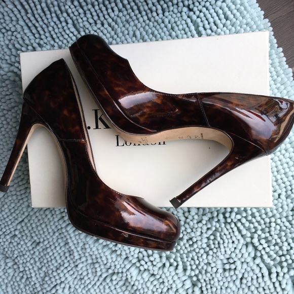LK Bennett Tortoise Shell Sledge Heels - Picture 2 of 5